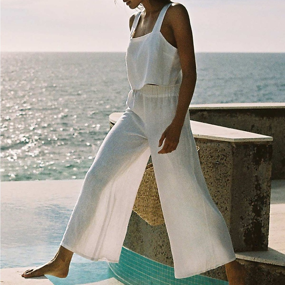 Vitamin A White Wide-Leg Jumpsuit